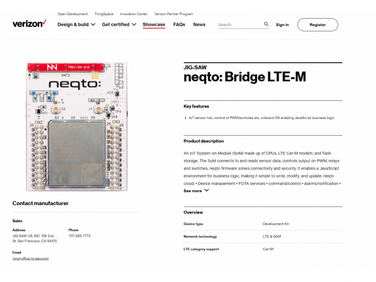 JIG-SAW、全米トップキャリア、米国ベライゾン（Verizon Communications）OpenDeviceの公式認証を取得。全米の4G LTE Network上でIoTソリューションを提供開始。